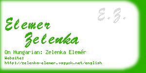 elemer zelenka business card